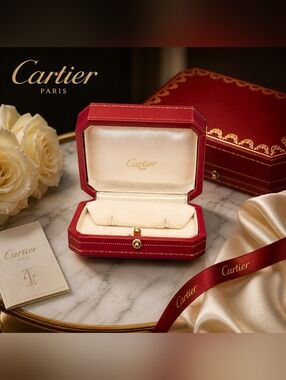 Authentic Vintage Cartier Paris Red Leather Jewelry Box C4516 Collector Display